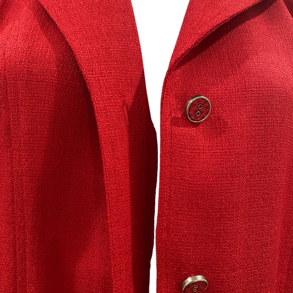 Vintage 70s Henry Lee - Red Elegant Red Long Coat sz M/L - Picture 9 of 10